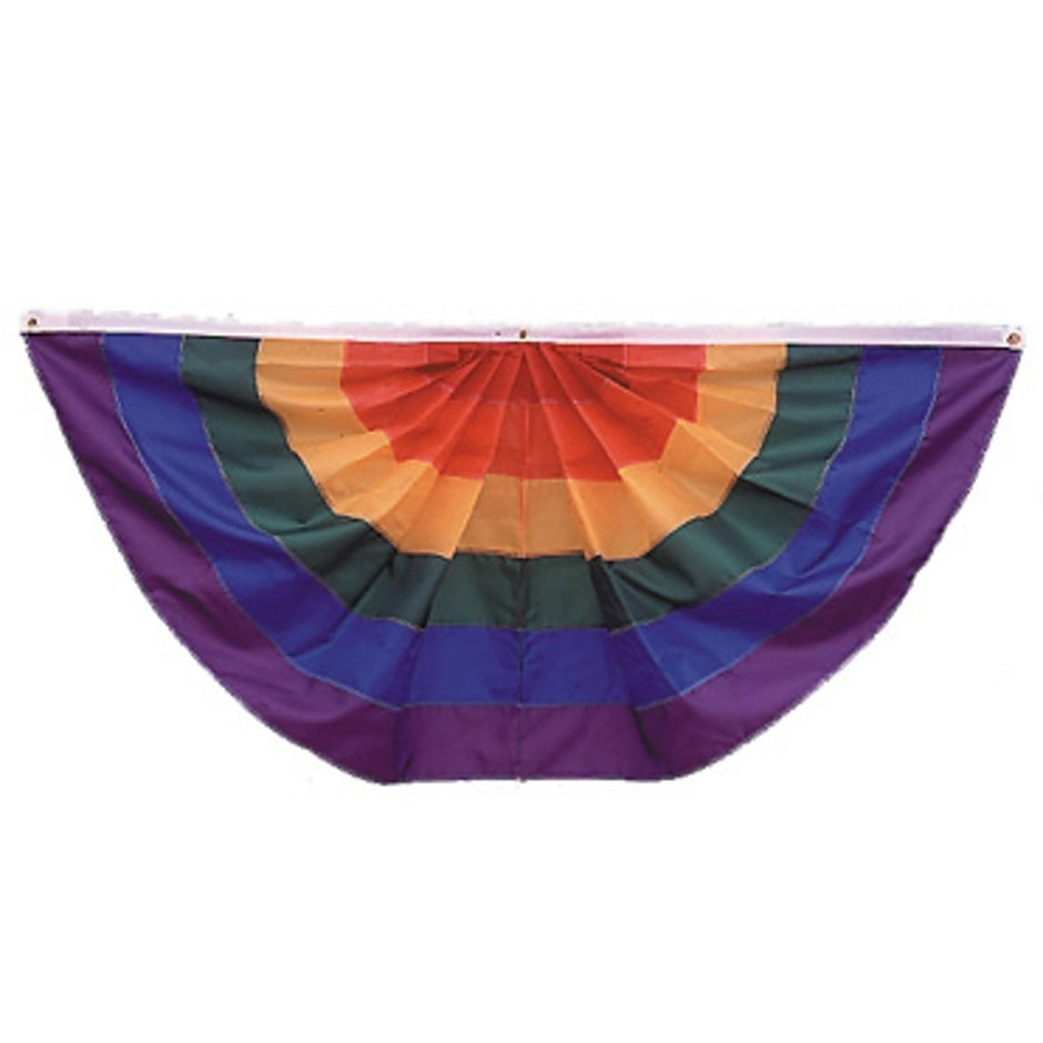 Rainbow Pleated Full Fan - Gates Flag & Banner